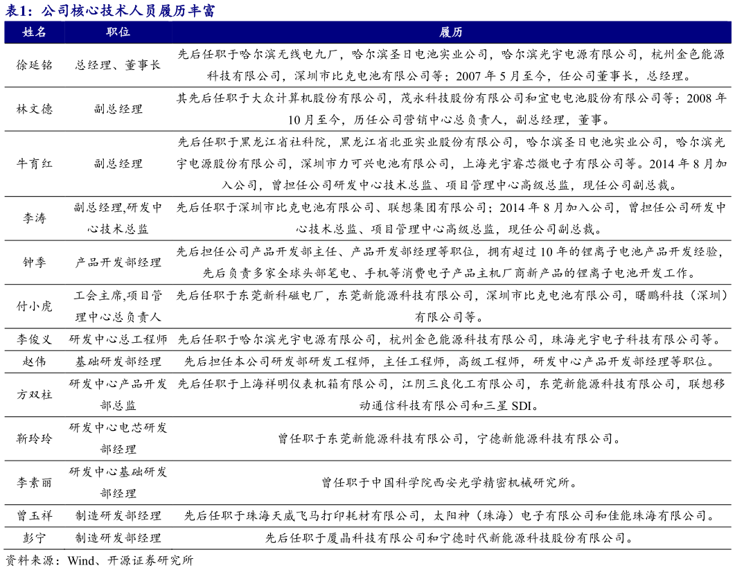 我想了解一下公司核心技术人员履历丰富
