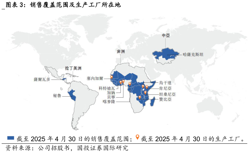 请问一下销售覆盖范围及生产工厂所在地