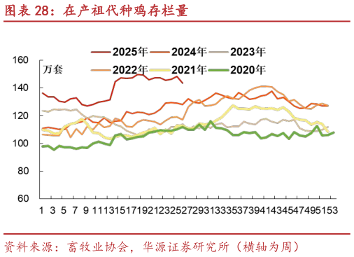 谁知道在产祖代种鸡存栏量?