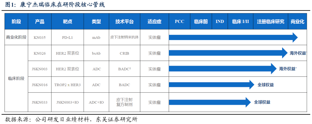 咨询下各位康宁杰瑞临床在研阶段核心管线
