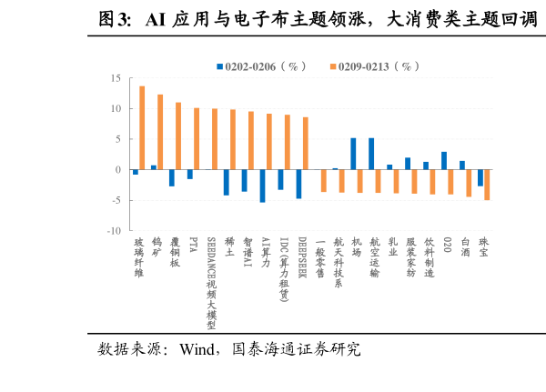 如何看待AI 应用与电子布主题领涨，大消费类主题回调  热点主题资金净流入 AI 算力与应用相关主题?
