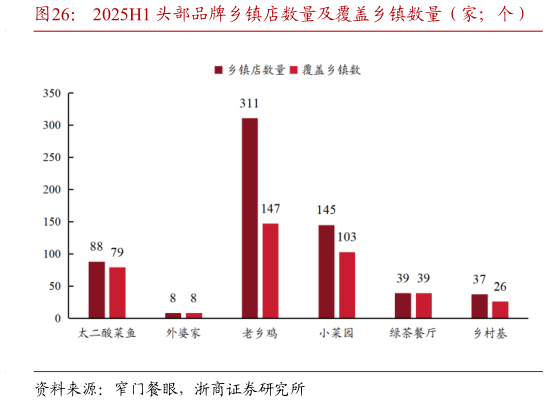 请问一下2025H1 头部品牌乡镇店数量及覆盖乡镇数量（家个）