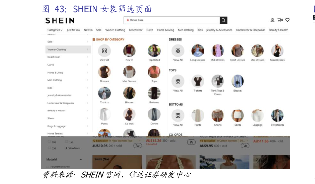 想关注一下SHEIN 女装筛选页面