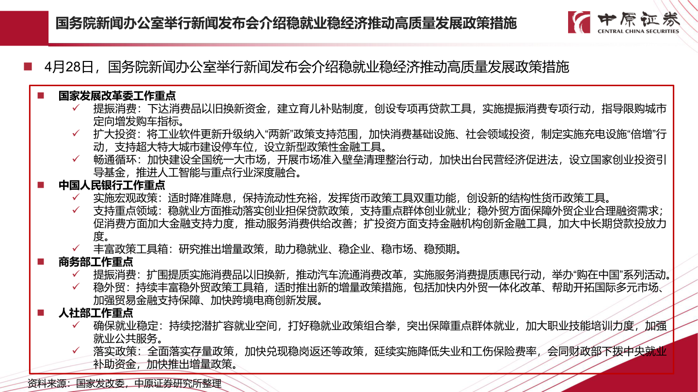 想关注一下国务院新闻办公室举行新闻发布会介绍稳就业稳经济推动高质量发展政策措施