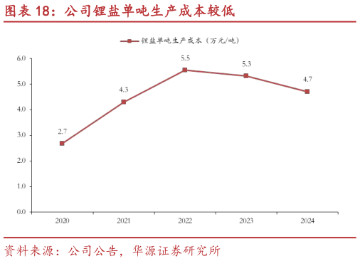 想问下各位网友公司锂盐单吨生产成本较低