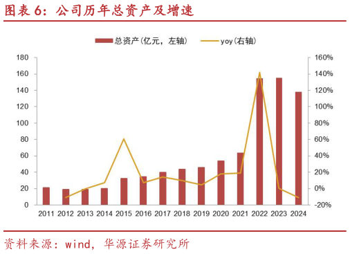 谁能回答公司历年总资产及增速