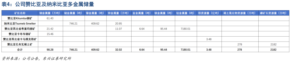 想问下各位网友公司赞比亚及纳米比亚多金属储量