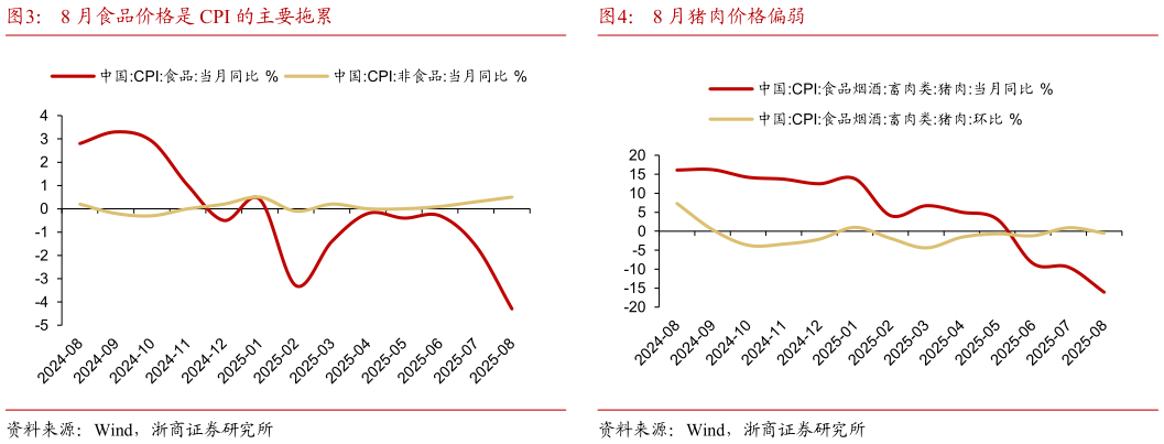 我想了解一下8 月食品价格是 CPI 的主要拖累