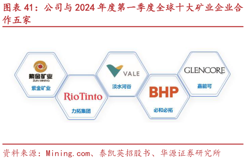 谁能回答公司与 2024 年度第一季度全球十大矿业企业合
