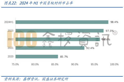 如何了解2024年H1中国负极材料市占率?