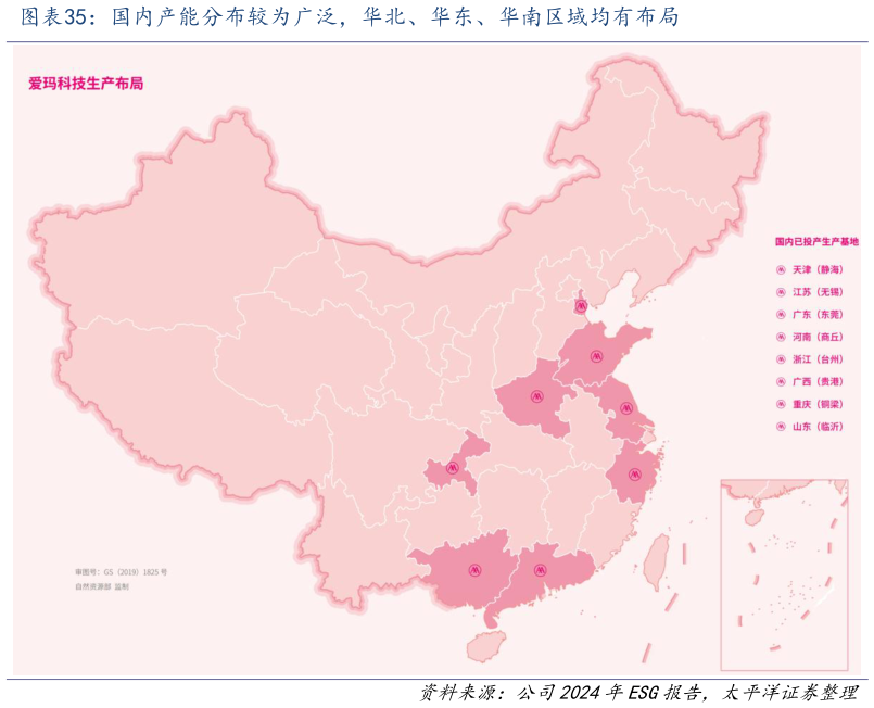 如何看待国内产能分布较为广泛，华北、华东、华南区域均有布局