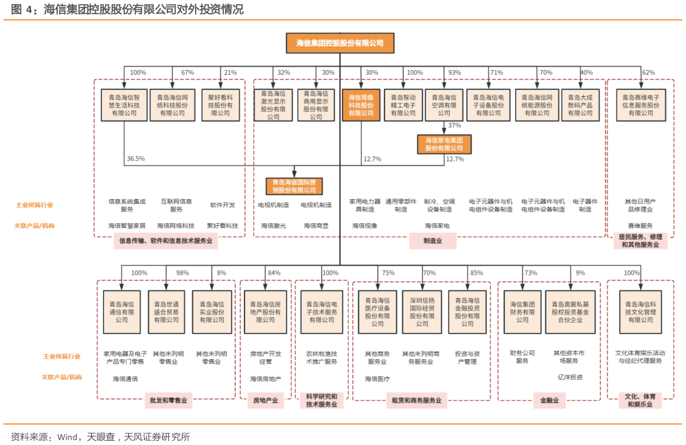 咨询下各位海信集团控股股份有限公司对外投资情况
