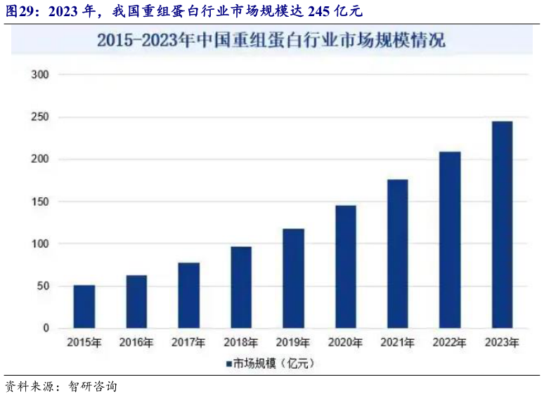 如何看待2023 年，我国重组蛋白行业市场规模达 245 亿元
