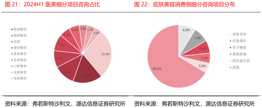 一起讨论下2024H1 医美细分项目咨询占比皮肤美容消费侧细分咨询项目分布?