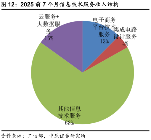 咨询下各位2025 前 7 个月信息技术服务收入结构