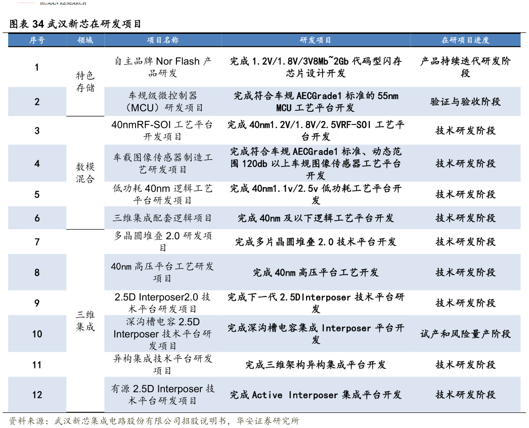 怎样理解武汉新芯在研发项目