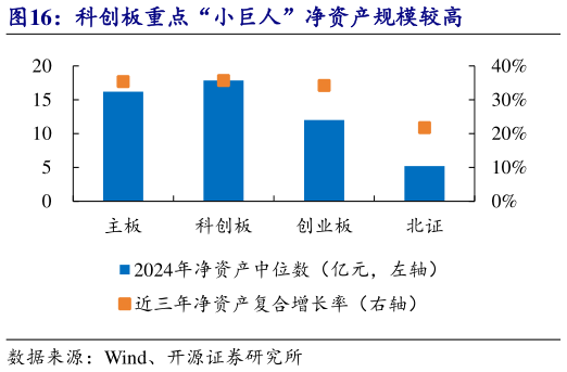 咨询下各位科创板重点“小巨人”净资产规模较高