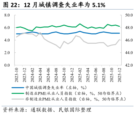 我想了解一下12 月城镇调查失业率为 5.1%
