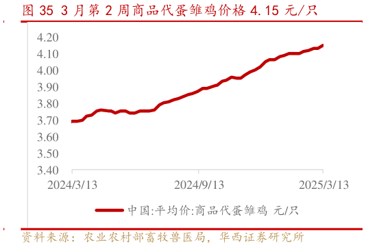 谁能回答3 月第 2 周商品代蛋雏鸡价格 4.15 元只?