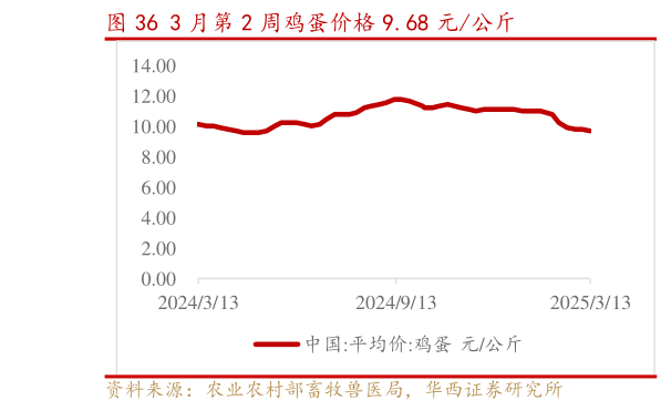 咨询大家3 月第 2 周鸡蛋价格 9.68 元公斤?