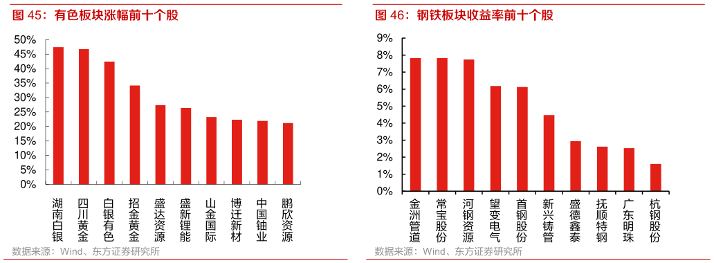 咨询下各位钢铁板块收益率前十个股