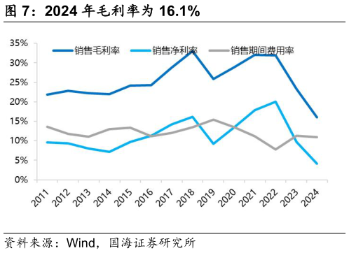 我想了解一下2024 年毛利率为 16.1%?