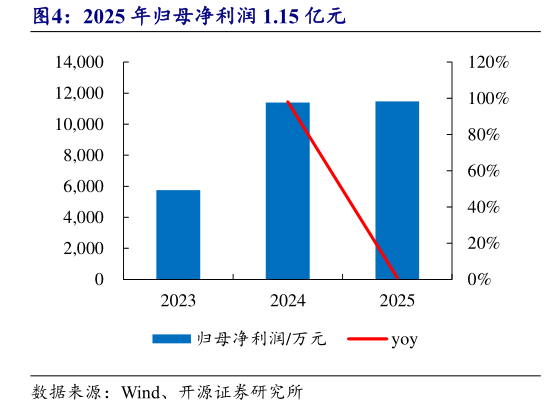 咨询大家2025 年归母净利润 1.15 亿元