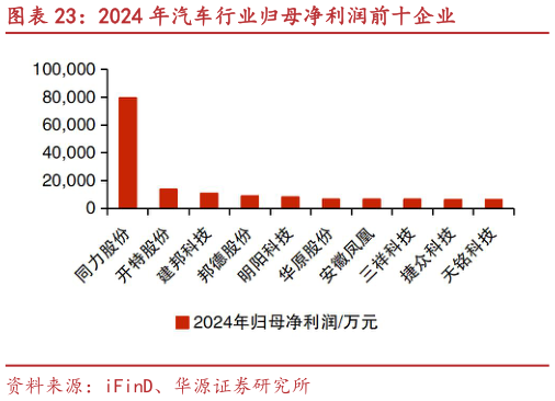 如何了解2024 年汽车行业归母净利润前十企业