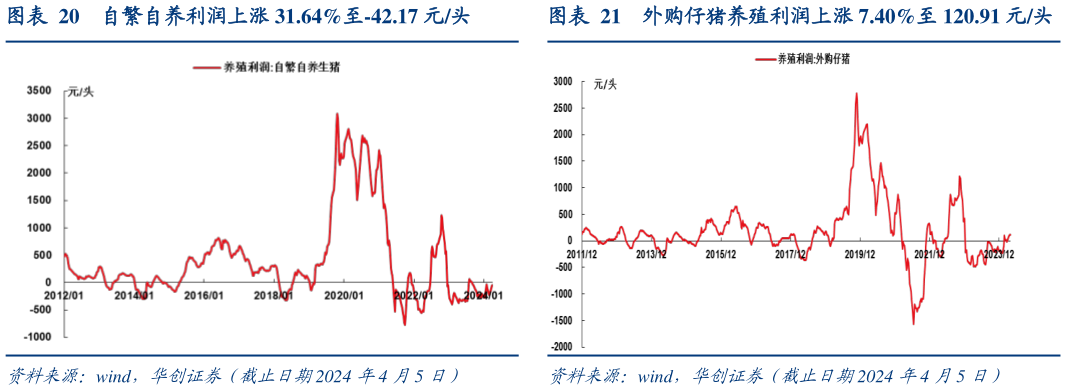 谁知道外购仔猪养殖利润上涨 7.40%至 120.91 元头?