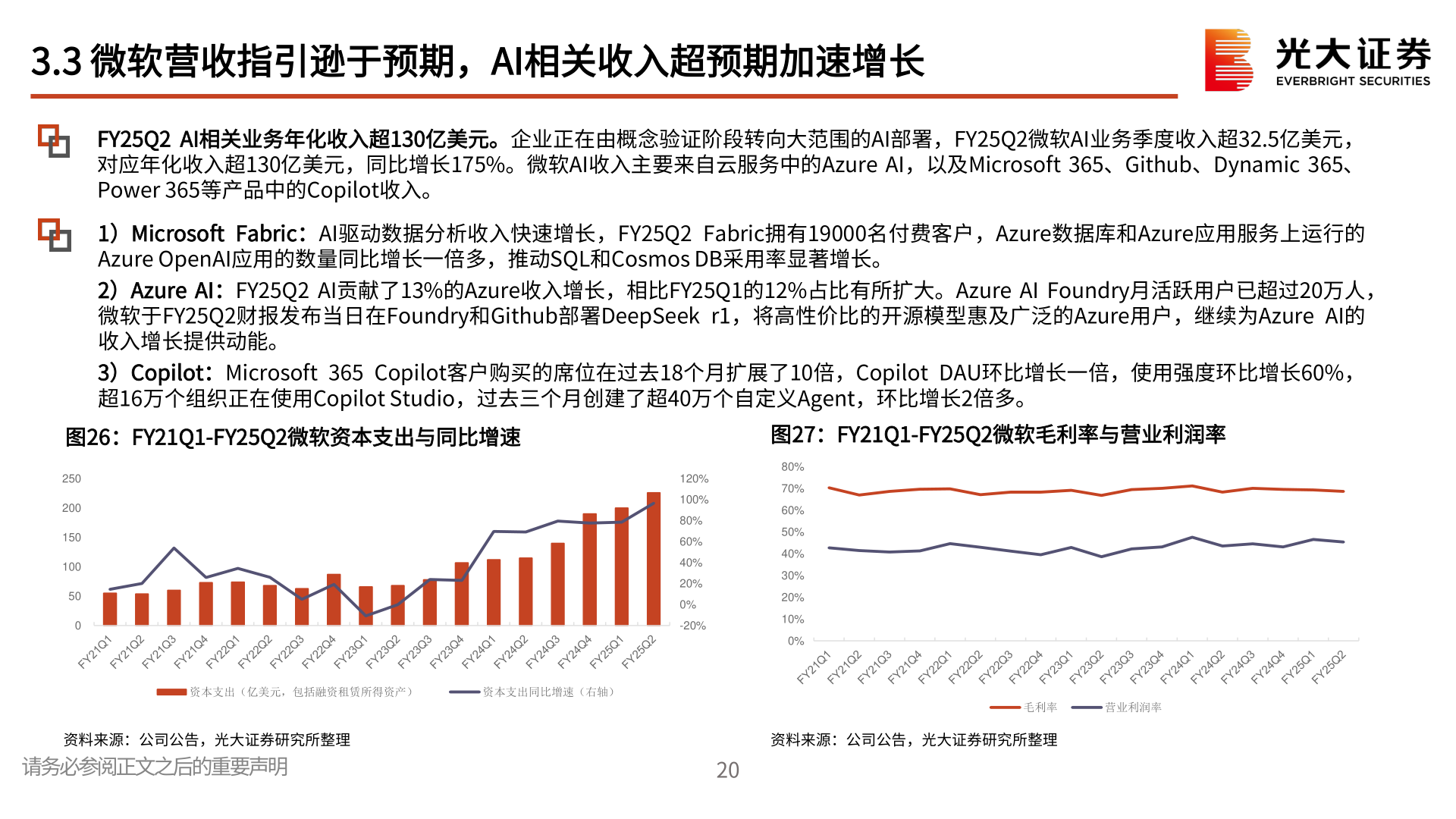 请问一下3.3 微软营收指引逊于预期，AI相关收入超预期加速增长?