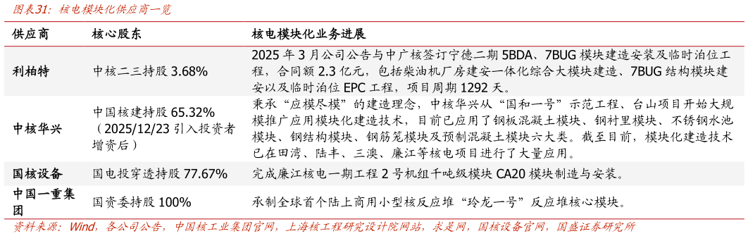 如何看待核电模块化供应商一览