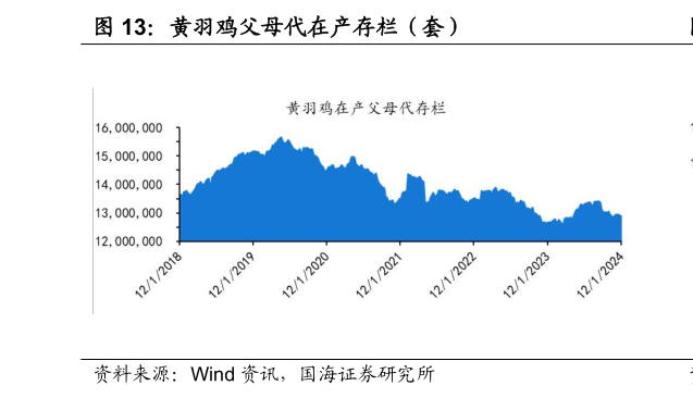 如何解释黄羽鸡父母代在产存栏（套）