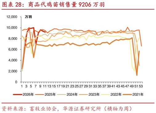 谁能回答商品代鸡苗销售量 9206 万羽?
