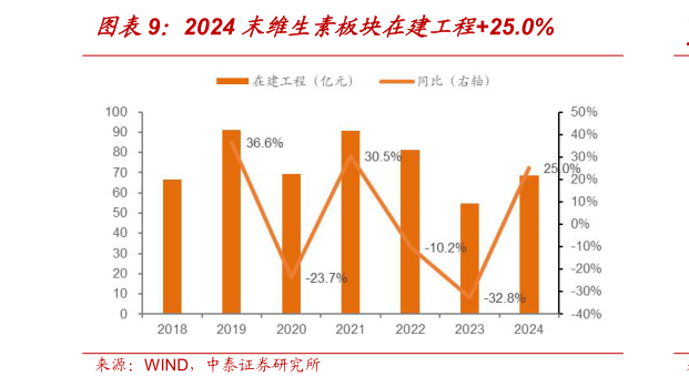想问下各位网友2024 末维生素板块在建工程25.0%