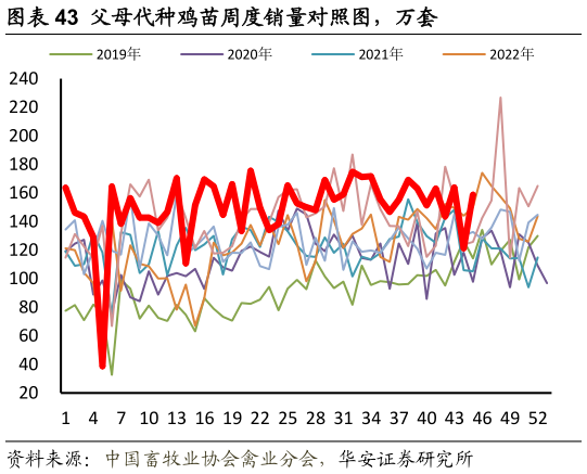 各位网友请教一下父母代种鸡苗周度销量对照图，万套
