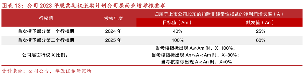 咨询大家公司 2023 年股票期权激励计划公司层面业绩考核要求