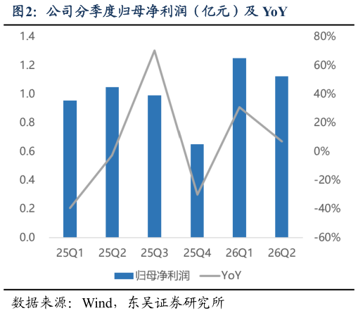 如何解释公司分季度归母净利润（亿元）及 YoY