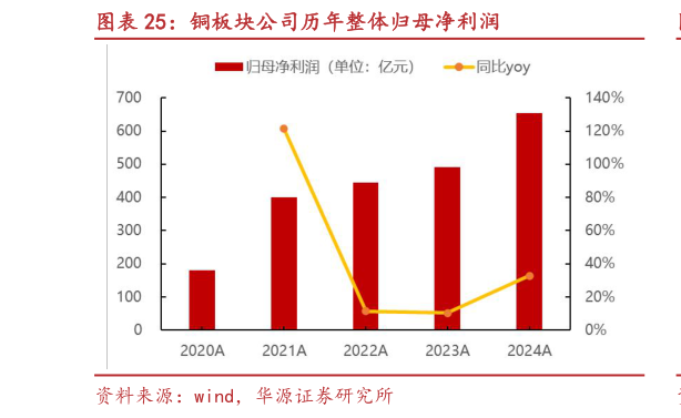 咨询大家铜板块公司历年整体归母净利润