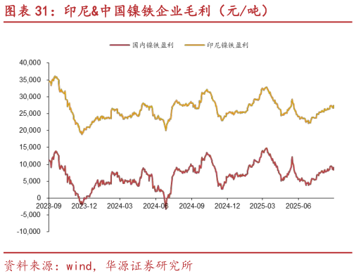 我想了解一下印尼中国镍铁企业毛利（元吨）