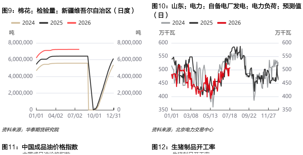 咨询下各位棉花：检验量：新疆维吾尔自治区（日度）山东：电力：自备电厂发电：电力负荷：预测值