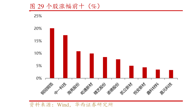 想关注一下个股涨幅前十（%）