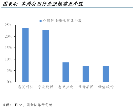 怎样理解本周公用行业涨幅前五个股?