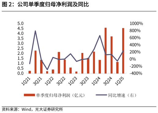 各位网友请教一下公司单季度归母净利润及同比