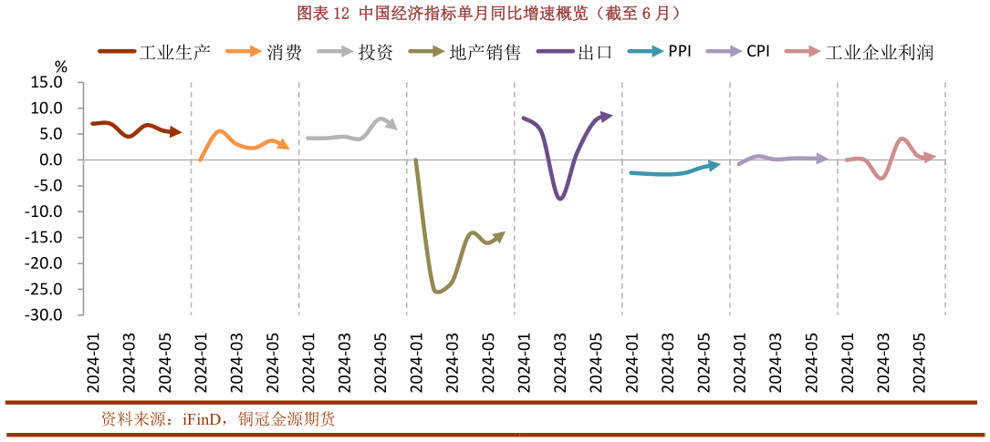 如何了解中国经济指标单月同比增速概览（截至 6 月）