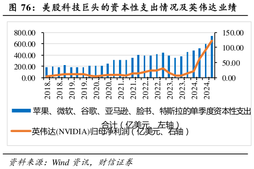 各位网友请教一下美股科技巨头的资本性支出情况及英伟达业绩