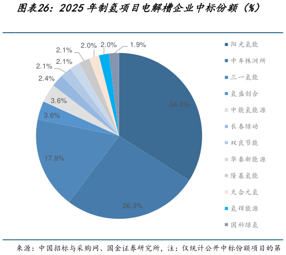 如何才能2025年制氢项目电解槽企业中标份额（%）