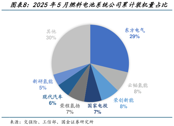 如何看待2025年5月燃料电池系统公司累计装机量占比