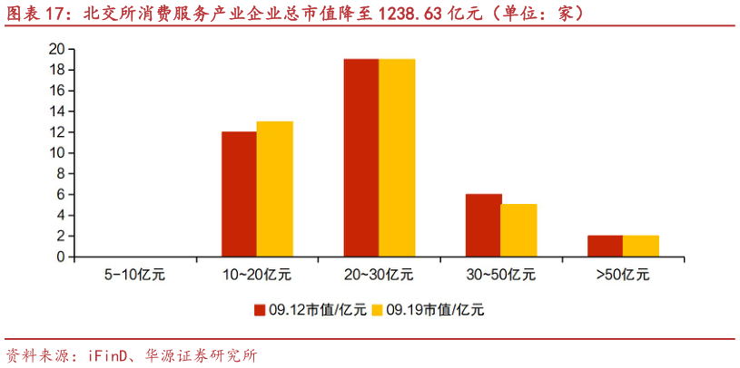 我想了解一下北交所消费服务产业企业总市值降至 1238.63 亿元（单位：家）