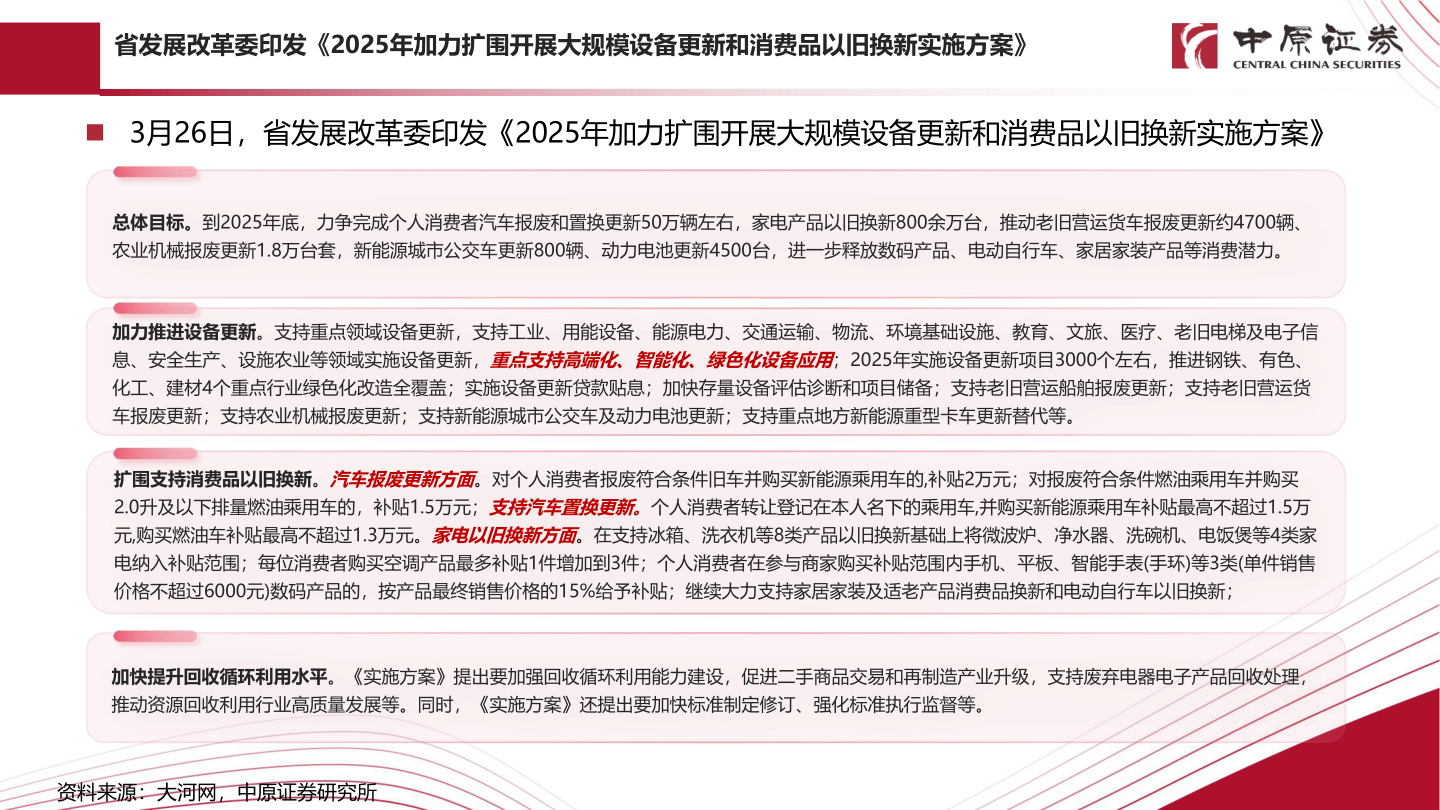 如何解释省发展改革委印发《2025年加力扩围开展大规模设备更新和消费品以旧换新实施方案》