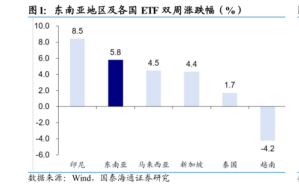 如何了解东南亚地区及各国 ETF 双周涨跌幅（%）